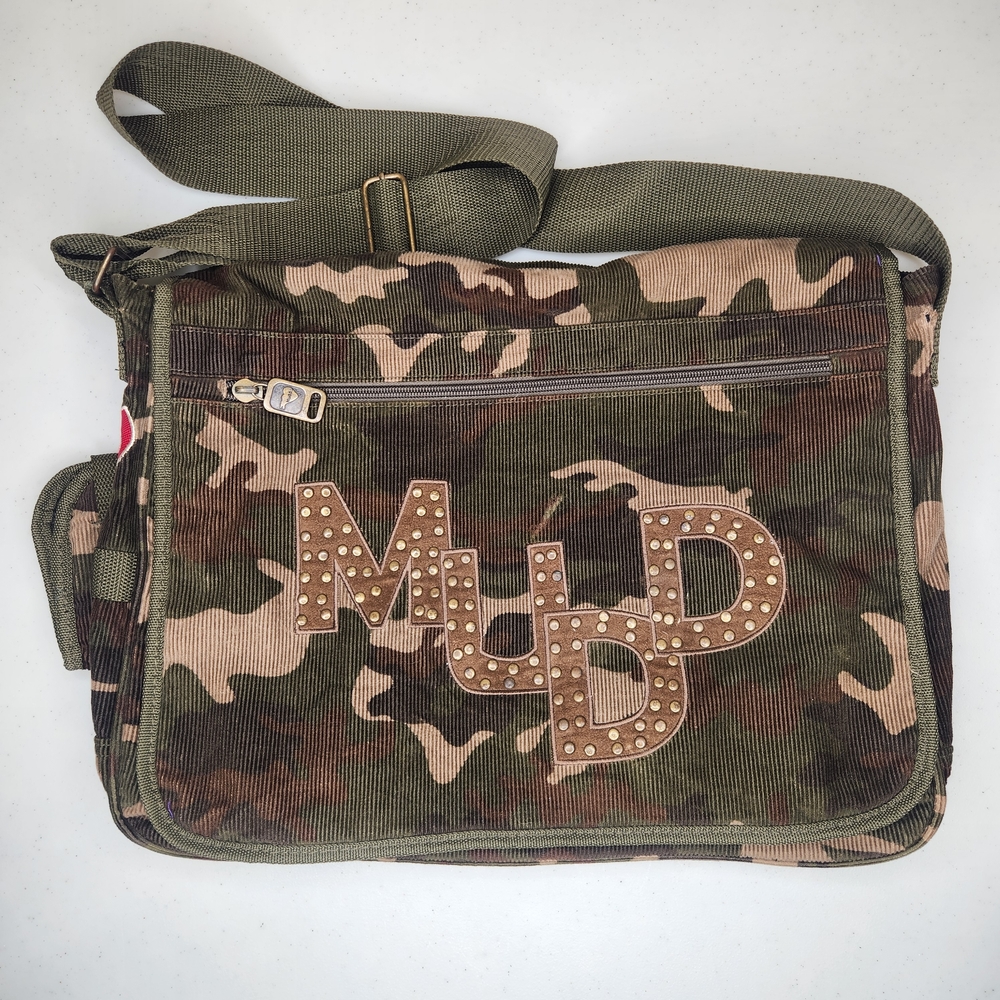 MUDD Corduroy Camouflage Messenger Bag 90s Y2k